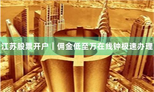 江苏股票开户｜佣金低至万在线钟极速办理